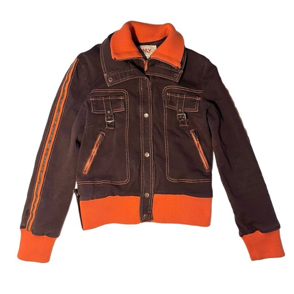 ONLY brown and orange canvas jacket - Picture 2 of 4